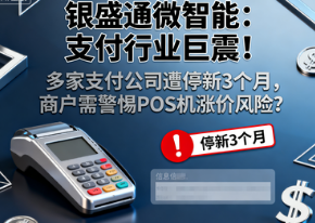 银盛通微智能:支付行业巨震!多家家支付公司遭停新3个月,商户需警惕POS机涨价风险?