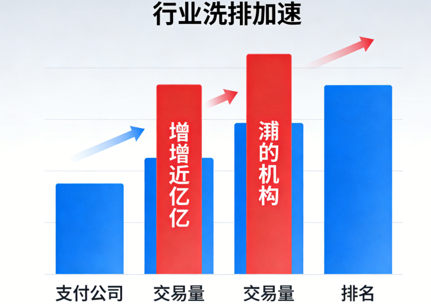 12月支付公司交易量排名出炉：4家机构激增近千亿，行业洗牌加速！