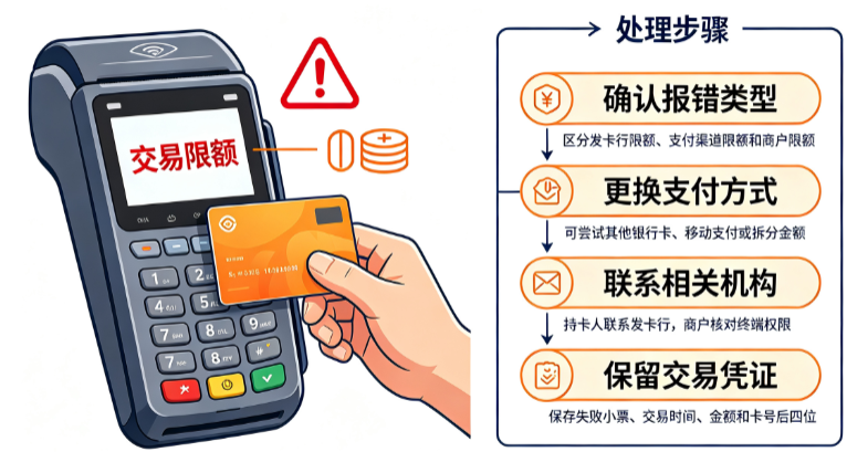 POS机刷卡显示交易限额怎么办?